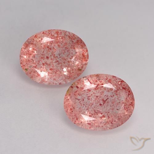 6.04ctw Naturel Rose léger Quartz fraise, ovale, Transparent