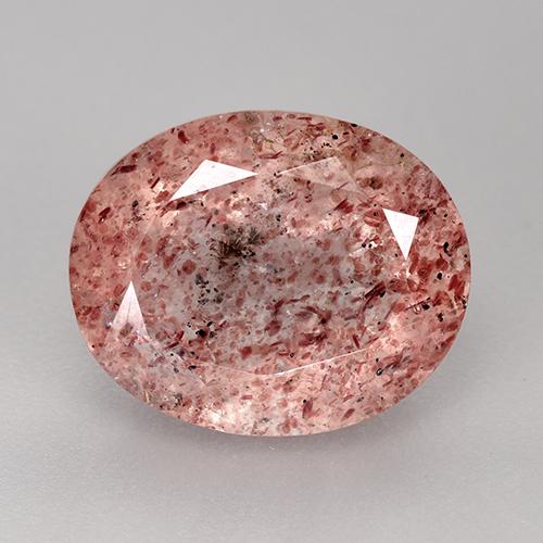 Quartz fraise Rose moyen naturelle Coupe ovale, 3.58 ct, Translucide