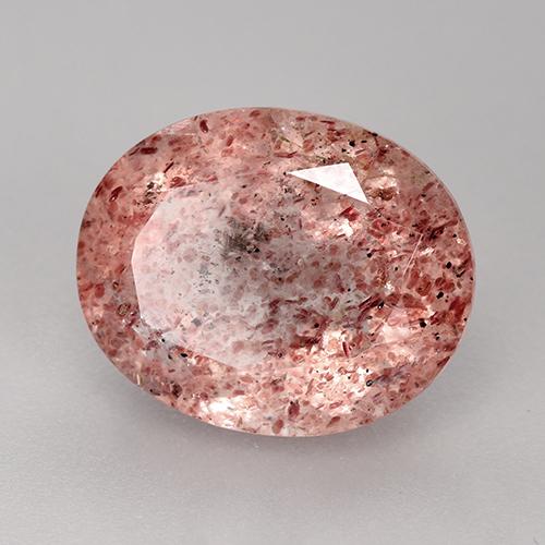 Quartz fraise Rose moyen naturelle Coupe ovale, 3.58 ct, Translucide