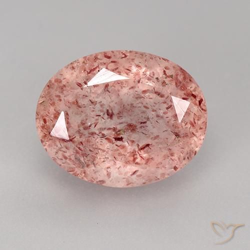 3.86ct Naturel Rose moyen-léger Quartz fraise, ovale, Transparent