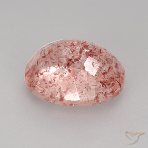 Quartz fraise Rose moyen-léger naturelle ovale, 3.86 ct, Transparent