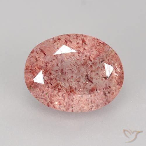 3.34ct Naturel Rose moyen Quartz Fraise, ovale, Translucide