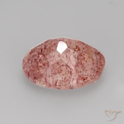 Quartz fraise Rose moyen naturelle ovale, 3.34 ct, Translucide