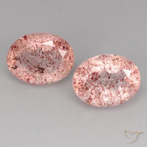 3.45ctw Naturel Rose moyen Quartz Fraise, ovale, Transparent