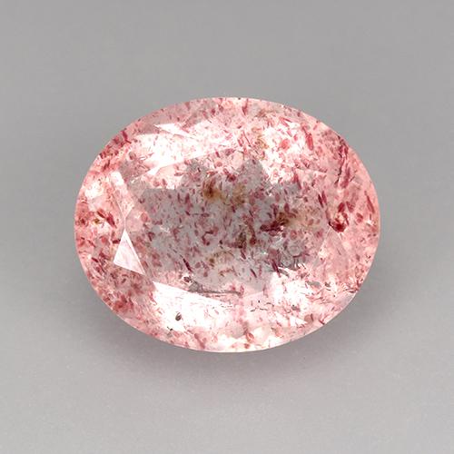 Quartz fraise Rose bubblegum naturelle Coupe ovale, 3.78 ct, Transparent