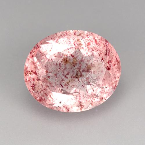 Quartz fraise Rose bubblegum naturelle Coupe ovale, 3.78 ct, Transparent