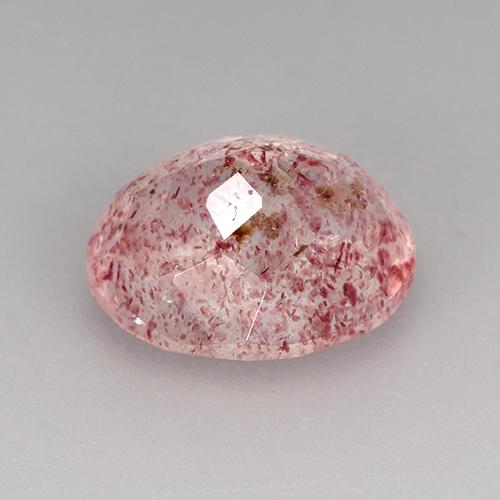 Quartz fraise Rose bubblegum naturelle Coupe ovale, 3.78 ct, Transparent