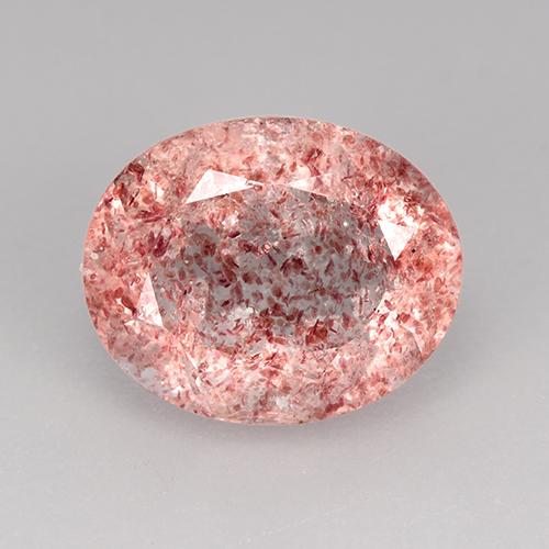 Quartz fraise Rose léger naturelle Coupe ovale, 3.74 ct, Transparent