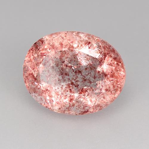 Quartz fraise Rose léger naturelle Coupe ovale, 3.74 ct, Transparent