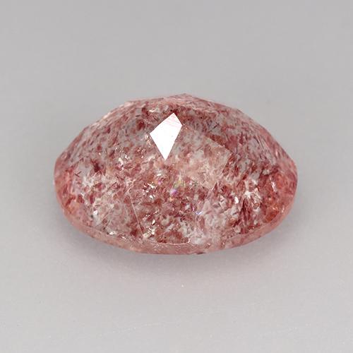 Quartz fraise Rose léger naturelle Coupe ovale, 3.74 ct, Transparent