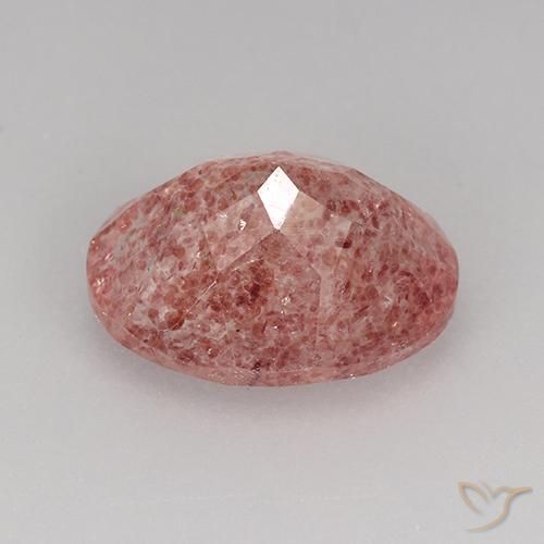 Quartz fraise Rose léger naturelle Coupe ovale, 3.34 ct, Translucide