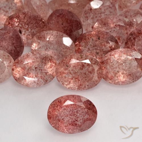 1.73ct Naturel Rose vif Quartz Fraise, ovale, Translucide