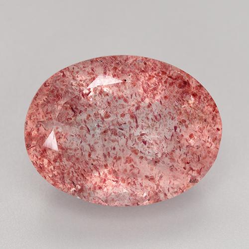 Quartz fraise Rose moyen naturelle Coupe ovale, 8.70 ct, Transparent