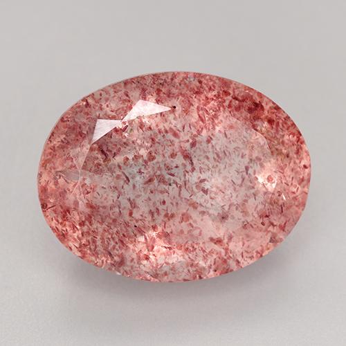 Quartz fraise Rose moyen naturelle Coupe ovale, 8.70 ct, Transparent