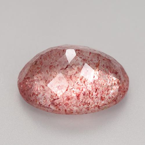 Quartz fraise Rose moyen naturelle Coupe ovale, 8.70 ct, Transparent