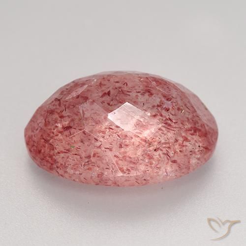 Quartz fraise Rouge foncé naturelle ovale, 9.24 ct, Translucide