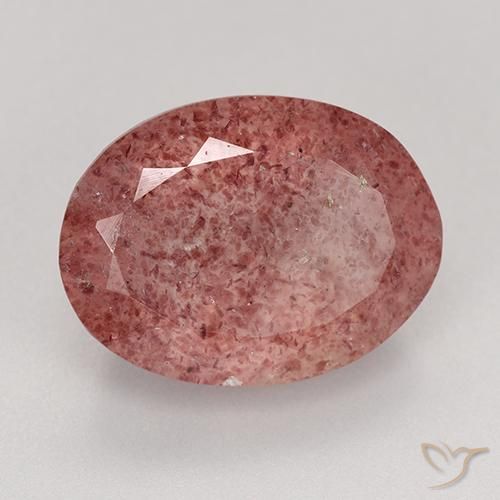 Quartz fraise Rouge violacé naturelle ovale, 9.03 ct, Translucide