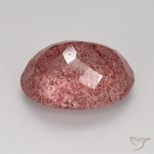 Quartz fraise Rouge violacé naturelle ovale, 9.03 ct, Translucide