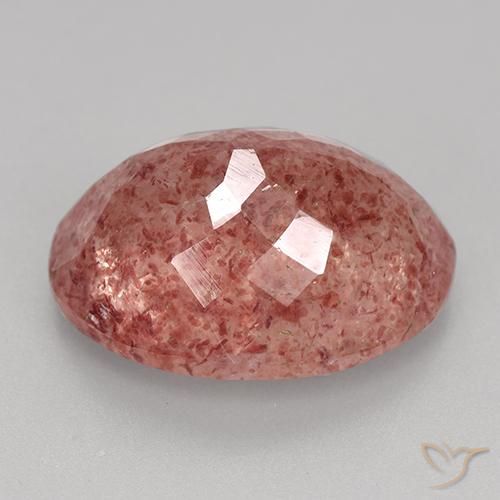 Quartz fraise Rose naturelle ovale, 8.83 ct, Translucide