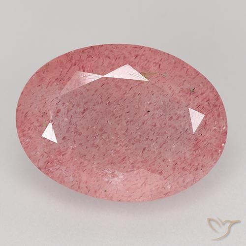 8.40ct Naturel Rose moyen Quartz Fraise, ovale, Translucide