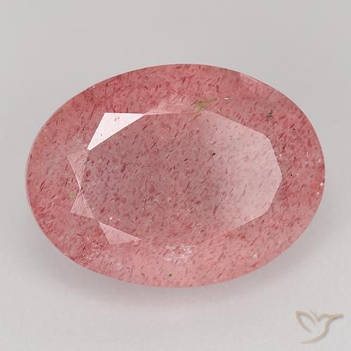 Quartz fraise Rose moyen naturelle ovale, 8.40 ct, Translucide