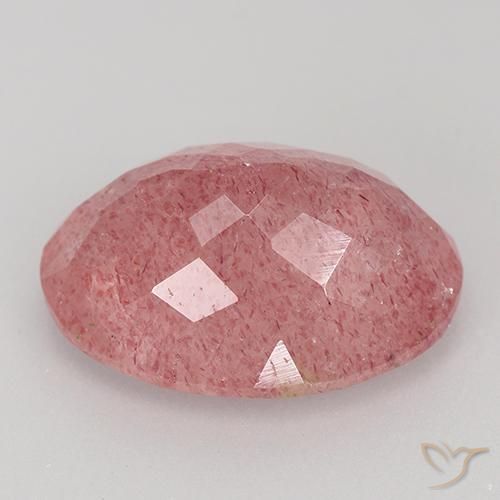 Quartz fraise Rose moyen naturelle ovale, 8.40 ct, Translucide