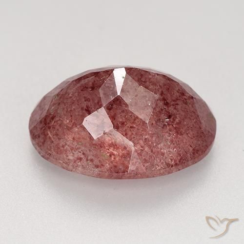 Quartz fraise Rose rose profond naturelle ovale, 9.21 ct, Translucide