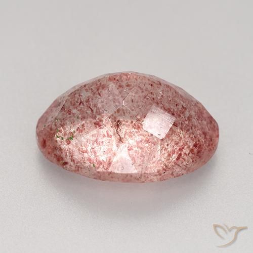 Quartz fraise Rose léger naturelle ovale, 5.77 ct, Translucide