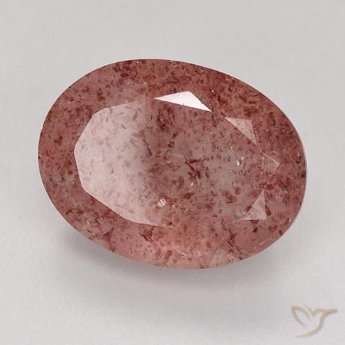 Quartz fraise Rose moyen naturelle ovale, 9.22 ct, Translucide