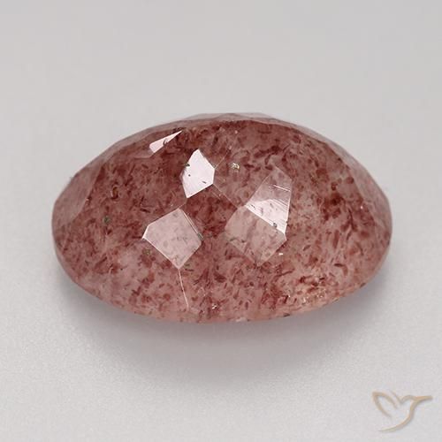 Quartz fraise Rose moyen naturelle ovale, 9.22 ct, Translucide