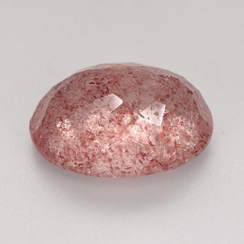 Quartz fraise rose naturelle coupe ovale, 9,33 ct, translucide