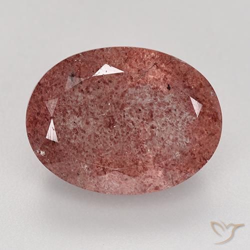 9.31ct Naturel Rose moyen Quartz Fraise, ovale, Translucide