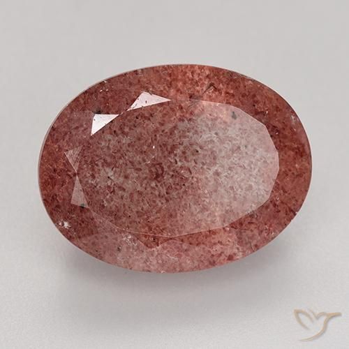 Quartz fraise Rose moyen naturelle ovale, 9.31 ct, Translucide