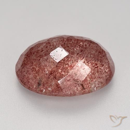 Quartz fraise Rose moyen naturelle ovale, 9.31 ct, Translucide