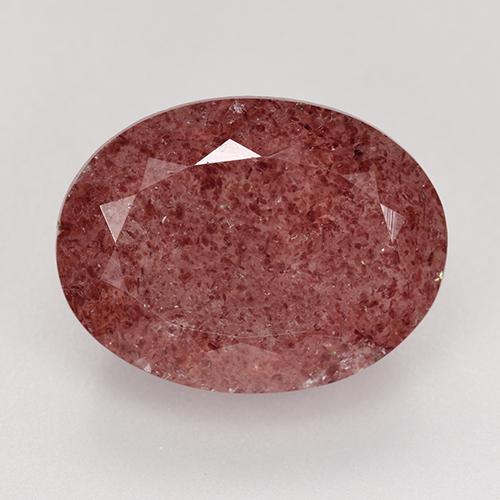 Quartz fraise Rose foncé naturelle Coupe ovale, 9.84 ct, Translucide