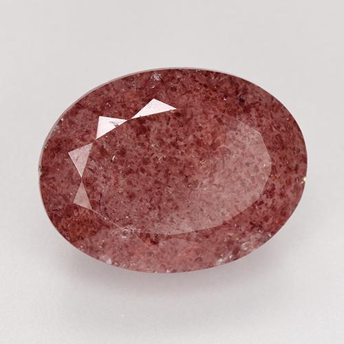 Quartz fraise Rose foncé naturelle Coupe ovale, 9.84 ct, Translucide