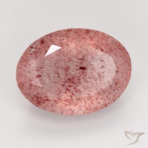 Quartz fraise Rose moyen-léger naturelle ovale, 8.34 ct, Translucide