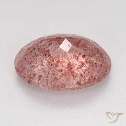 Quartz fraise Rose moyen-léger naturelle ovale, 8.34 ct, Translucide