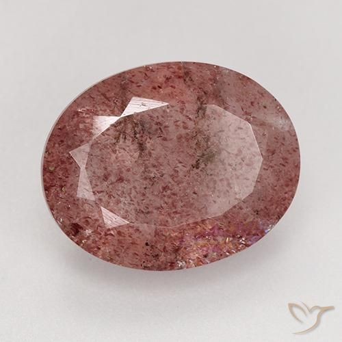 Quartz fraise Rose moyen naturelle Coupe ovale, 7.65 ct, Translucide