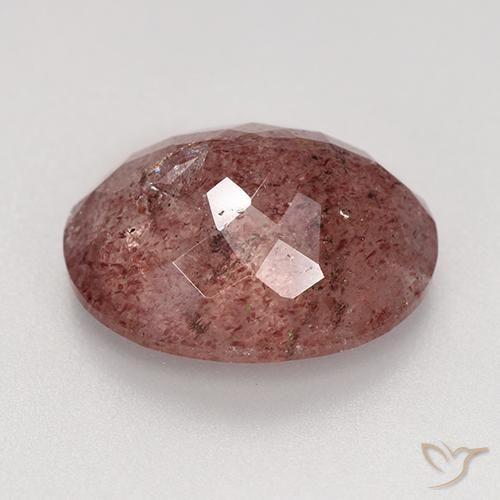 Quartz fraise Rose moyen naturelle Coupe ovale, 7.65 ct, Translucide