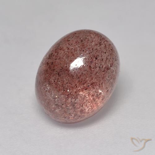 Quartz fraise Rose naturelle ovale, 3.19 ct, Translucide