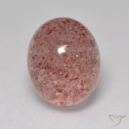 Quartz fraise Rose naturelle ovale, 5.29 ct, Translucide