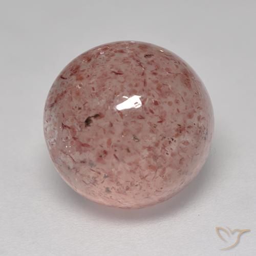 5.93ct Naturel Rose léger Quartz Fraise, Tour, Translucide