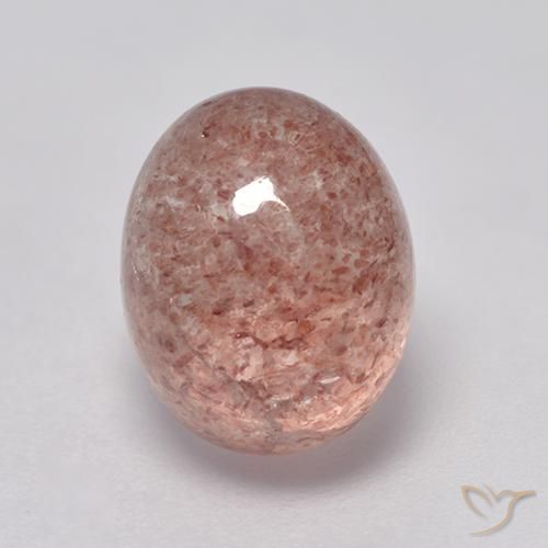 Quartz fraise Rose pamplemousse naturelle ovale, 4.71 ct, Translucide