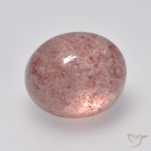 Quartz Fraise Rose moyen-léger naturelle ovale, 5.72 ct, Translucide