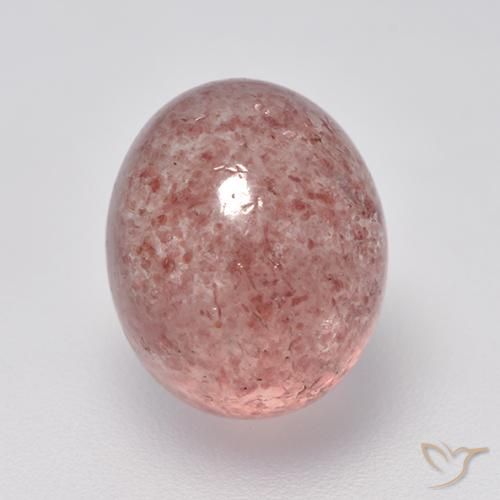 Quartz Fraise Rose moyen-léger naturelle ovale, 5.72 ct, Translucide