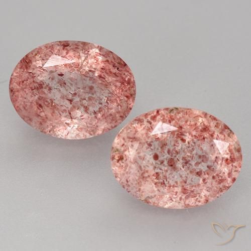 3.50ctw Naturel Rose léger Quartz fraise, ovale, Translucide