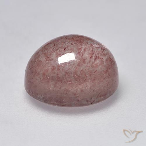 Quartz fraise Rose terreux naturelle ovale, 3.97 ct, Translucide