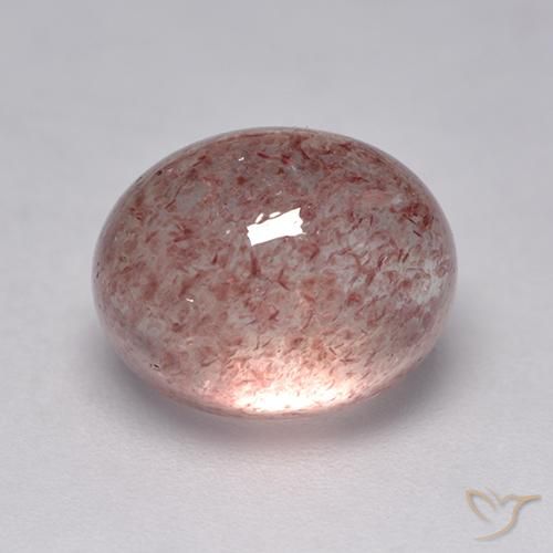 Quartz fraise Rose terreux naturelle ovale, 3.97 ct, Translucide