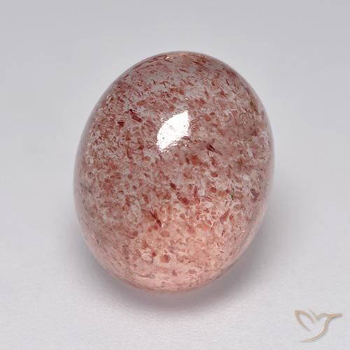 Quartz fraise Rose moyen naturelle ovale, 7.08 ct, Translucide